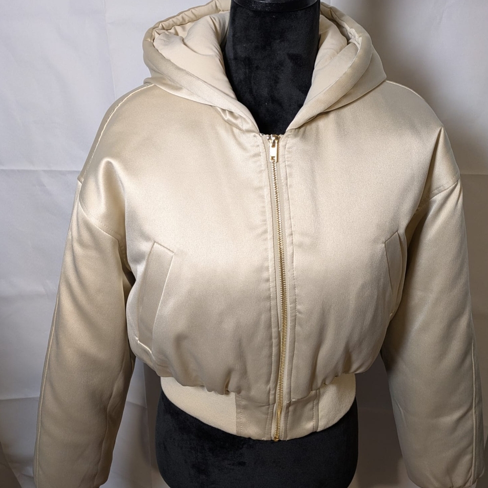 Forever 21 Cream Bomber Jacket
